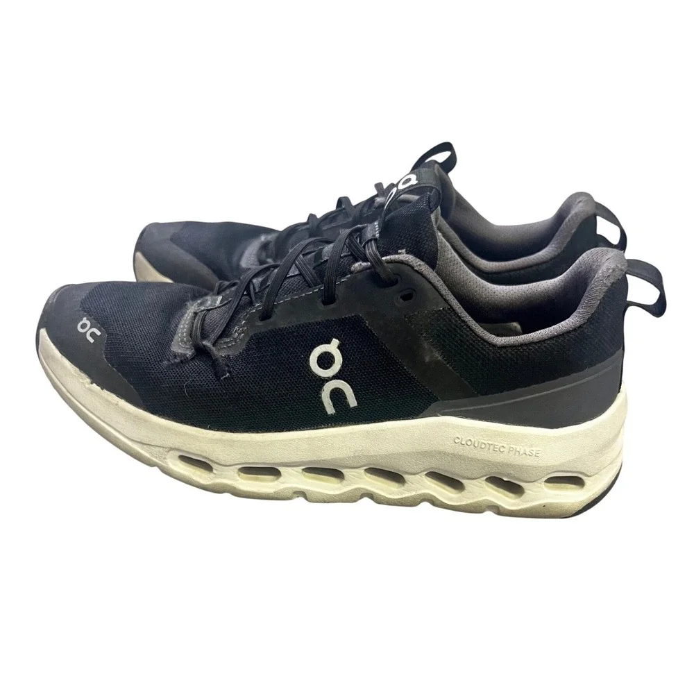 On Running Cloudsurfer CloudTec Phase Black White Kids 4 Athletic Sneakers Shoes
